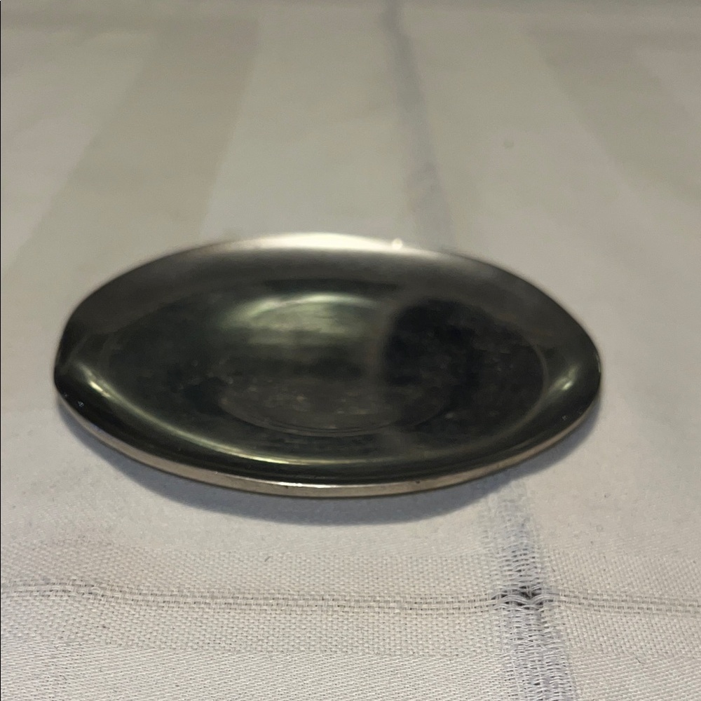 Metallic Silver Round Pillar Candle Holder